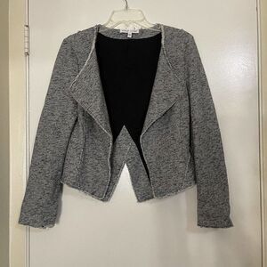 Derek Lam 10 crosby X Intermix gray tweed knit moto style sweater jacket US 8
